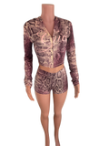 Snake Print Gia Set *Shorts*